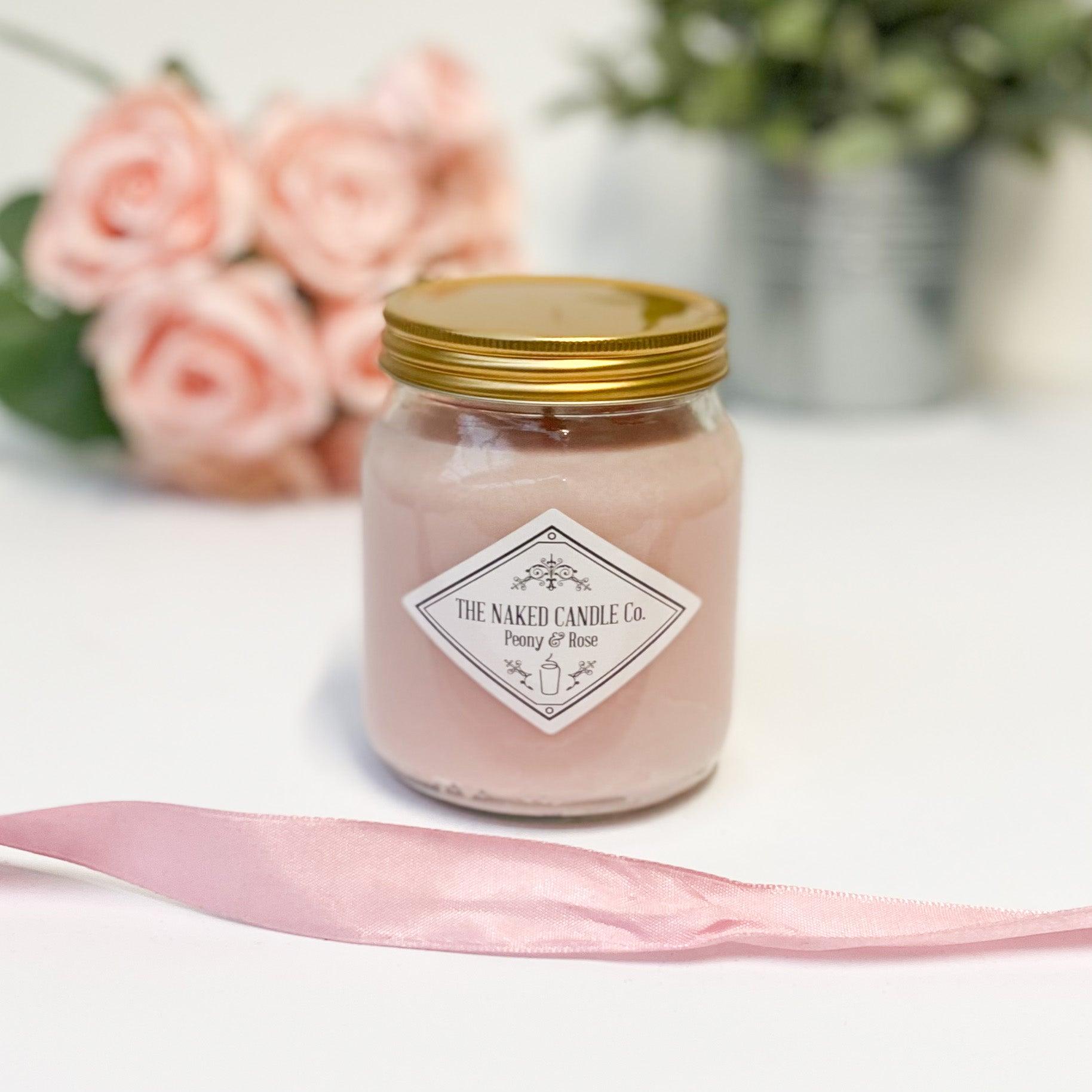 Signature Candle - PINK Peony & Rose Limited Edition - TheNakedCandleCo