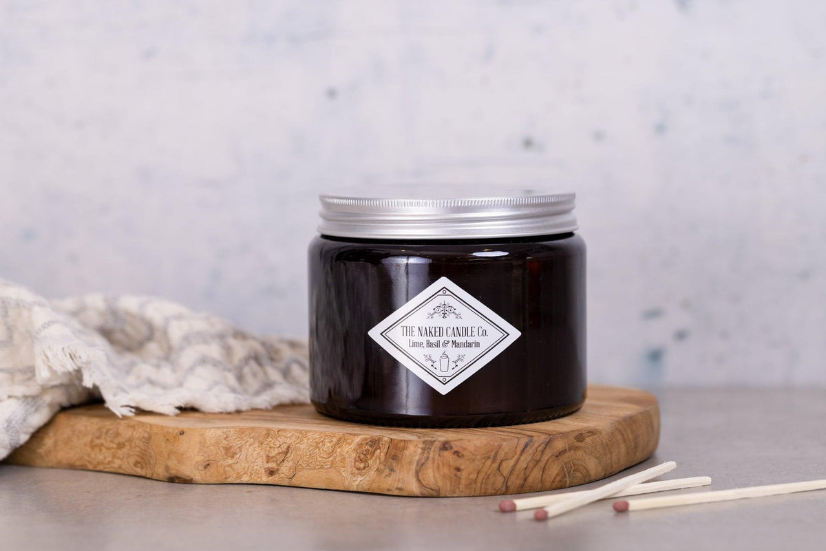 Double Wick Candle - Lime, Basil & Mandarin - TheNakedCandleCo