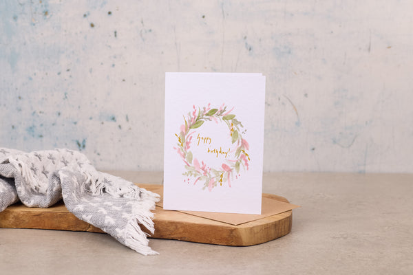 Happy Birthday Greeting Card - Floral