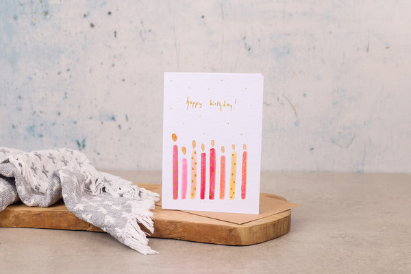 Happy Birthday Greeting Card - Candles
