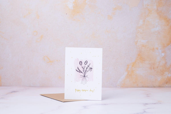 Mothers Day Greeting Card - Dried Flowers - TheNakedCandleCo