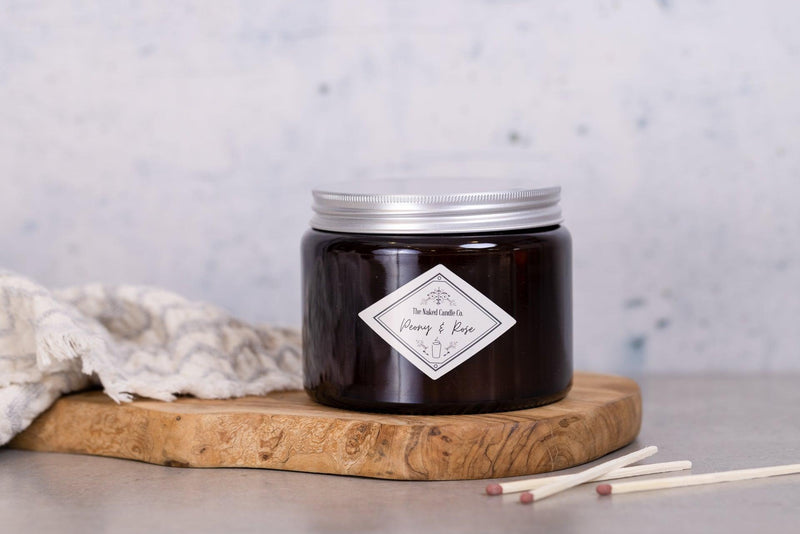 Double Wick Candle - Peony and Rose - TheNakedCandleCo
