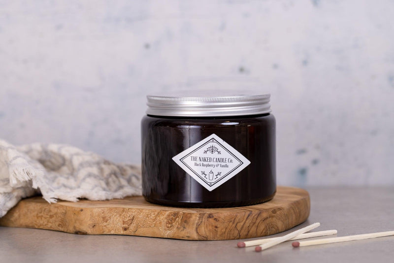 Double Wick Candle - Black Raspberry & Vanilla - TheNakedCandleCo