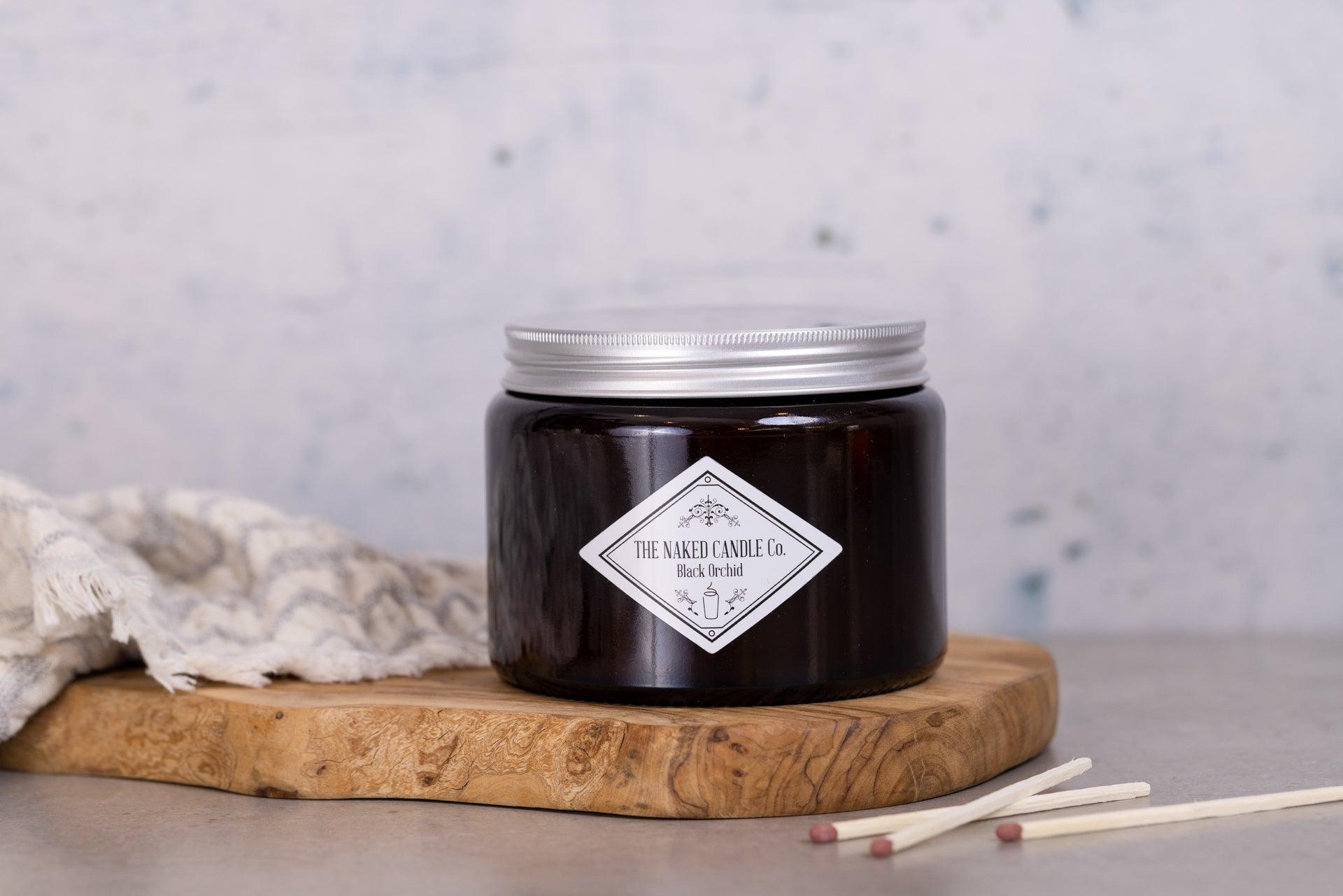 Double Wick Candle - Black Orchid - TheNakedCandleCo